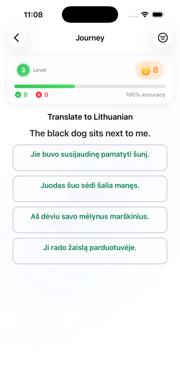Translate multiple choice